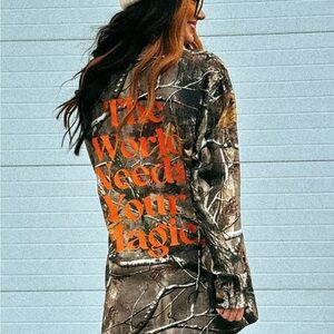 Oversized Long Sleeve Tee in Camo